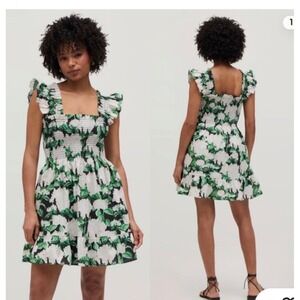 Hill House Home Elizabeth Nap Dress Night Bloom Floral Smocked Mini Dress Large